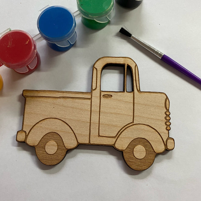 Unfinished Wooden Truck to Paint. Farm Truck Wooden Blank.  Wood Craft Blank.