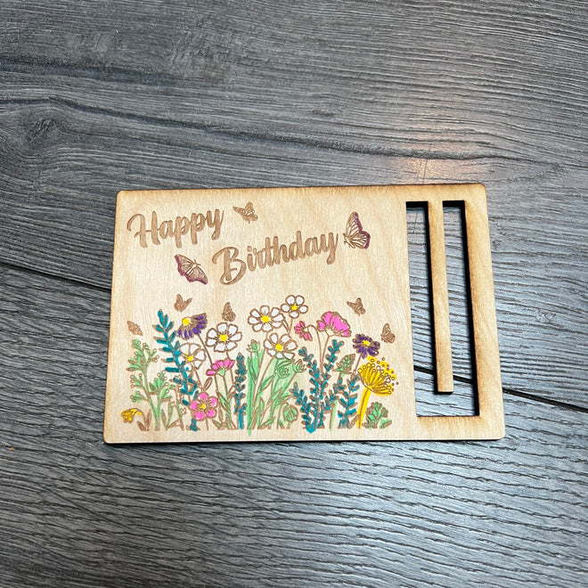 Birthday Gift Money Card Holder. Congratulations Wooden Money Holder. Gift for Him. Gift for Her.