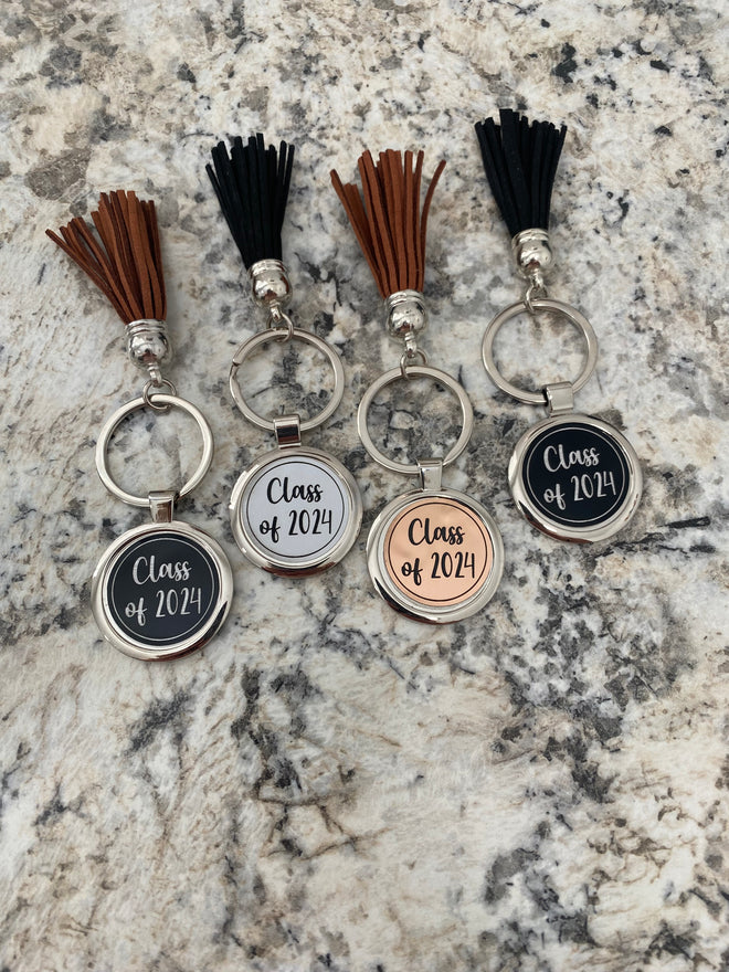 Class of 2024 Keychain. Graduation Tassel Keychain. - C & A Engraving and Gifts