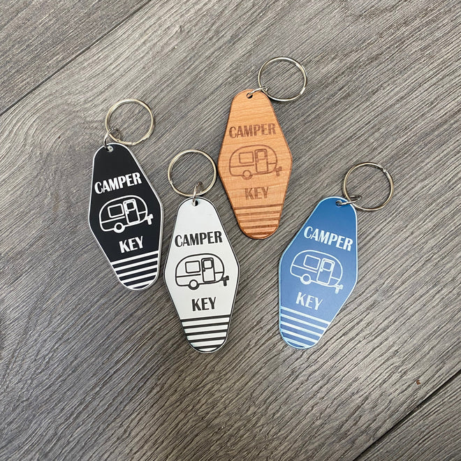 Camper Hotel Keychain. Campground Keychain. Key Holder.