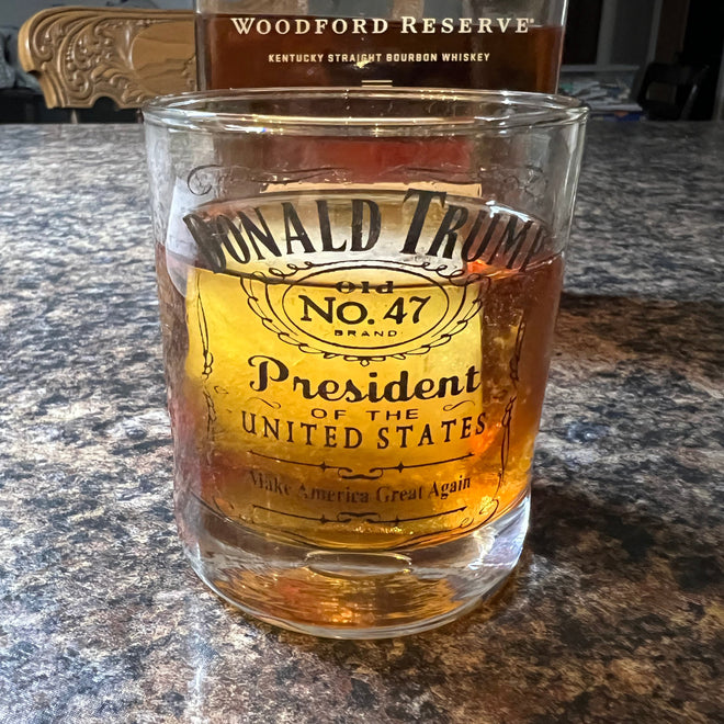 President Trump Whiskey Engraved Glass. 47th President Bourbon Glass. USA Rocks Glass. Gift for Him. Gift for Her.