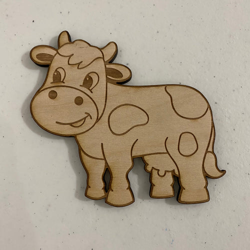 Unfinished Wooden Cow to Paint. Cow Wooden Blank. Wooden Craft Blank.