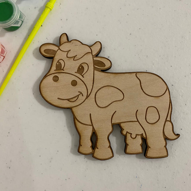 Unfinished Wooden Cow to Paint. Cow Wooden Blank. Wooden Craft Blank.