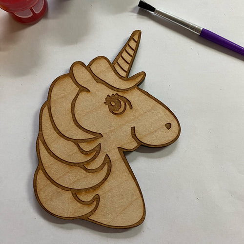 Unfinished Wooden Unicorn to Paint. Unicorn Wooden Blank. Unfinished Wood Craft Blank.