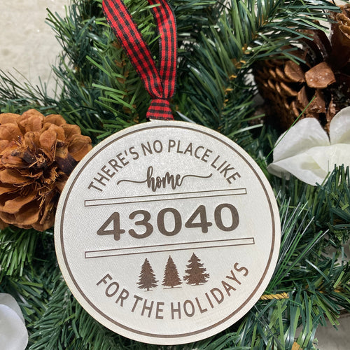 Wooden Zip Code Ornaments. Christmas Ornaments for Realtors. Personalized Home for the Holidays Ornament.