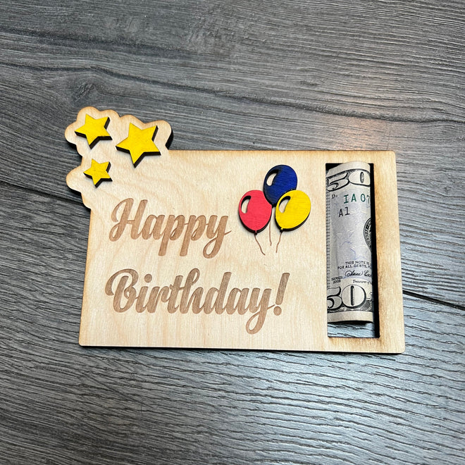 Birthday Gift Money Card Holder. Congratulations Wooden Money Holder. Gift for Him. Gift for Her.