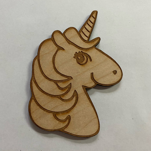 Unfinished Wooden Unicorn to Paint. Unicorn Wooden Blank. Unfinished Wood Craft Blank.
