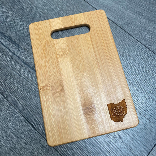 Ohio Cheese Board. Ohio Bamboo Cutting Board. Realtor Gift.