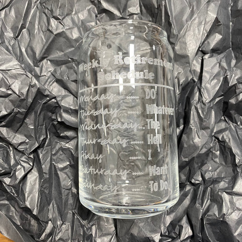 Retirement Beer Can Glass. Gift For Her Retired. Retired Gift for Him. Beer Drink Holder.