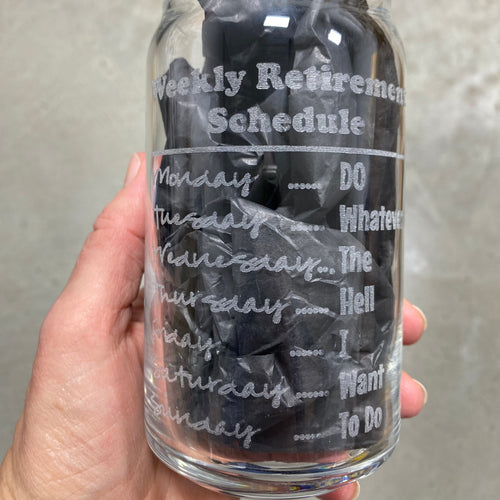 Retirement Beer Can Glass. Gift For Her Retired. Retired Gift for Him. Beer Drink Holder.