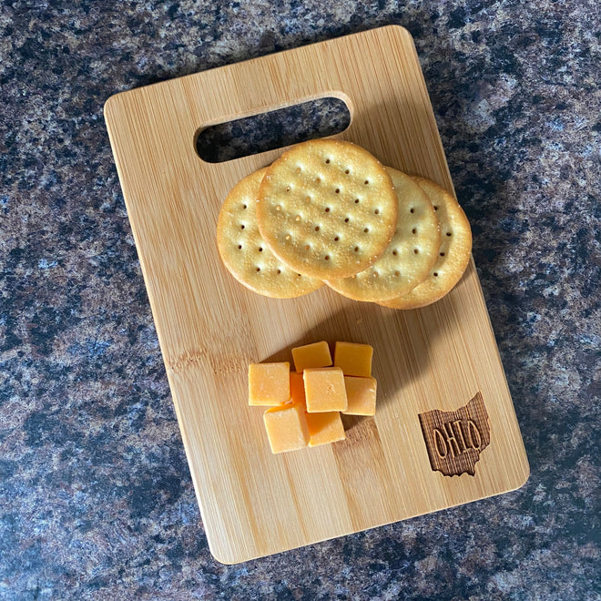 Ohio Cheese Board. Ohio Bamboo Cutting Board. Realtor Gift.