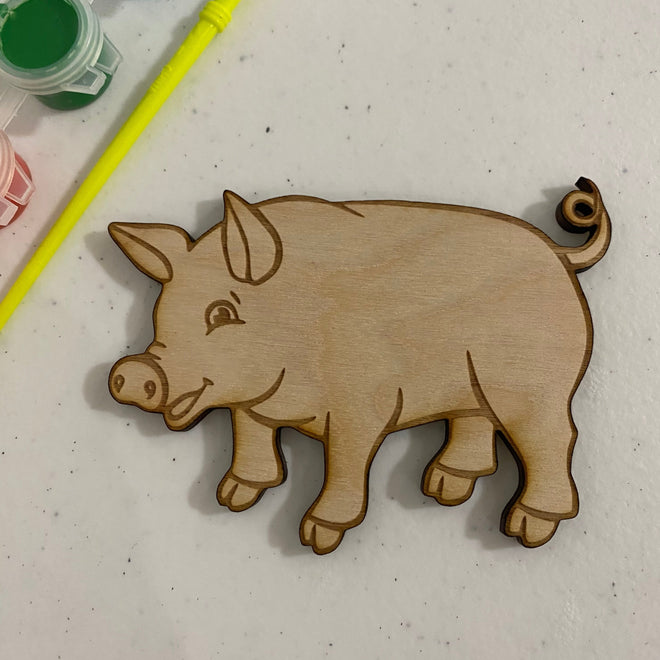 Unfinished Wooden Pig to Paint. Pig Wooden Blank. Wooden Craft Blank.