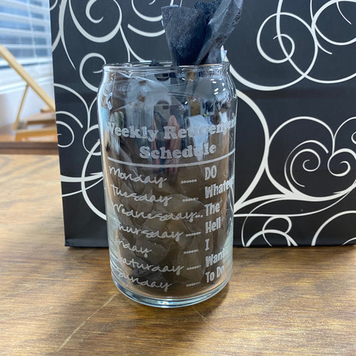 Retirement Beer Can Glass. Gift For Her Retired. Retired Gift for Him. Beer Drink Holder.