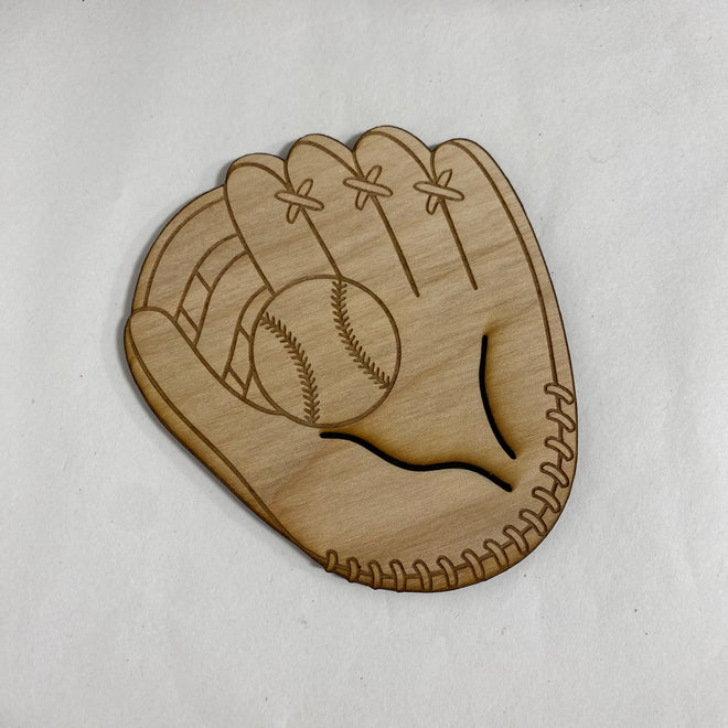 Unfinished Wooden Baseball Glove to Paint. Baseball Glove Wooden Blank. Unfinished Wood Craft Blank.