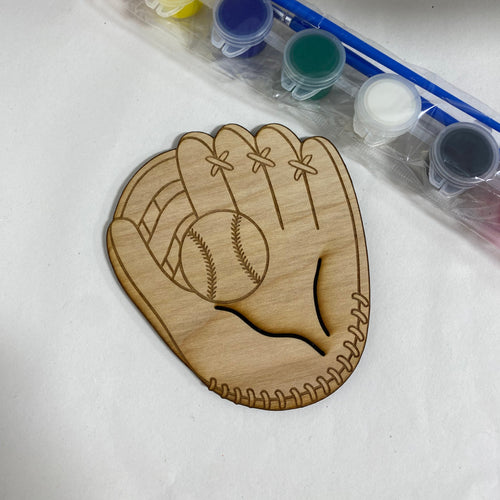 Unfinished Wooden Baseball Glove to Paint. Baseball Glove Wooden Blank. Unfinished Wood Craft Blank.