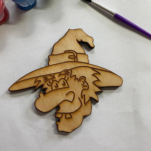 Kid Craft. Witch Cut Out. Halloween Wooden Blank. Unfinished Wood Blanks. - C & A Engraving and Gifts