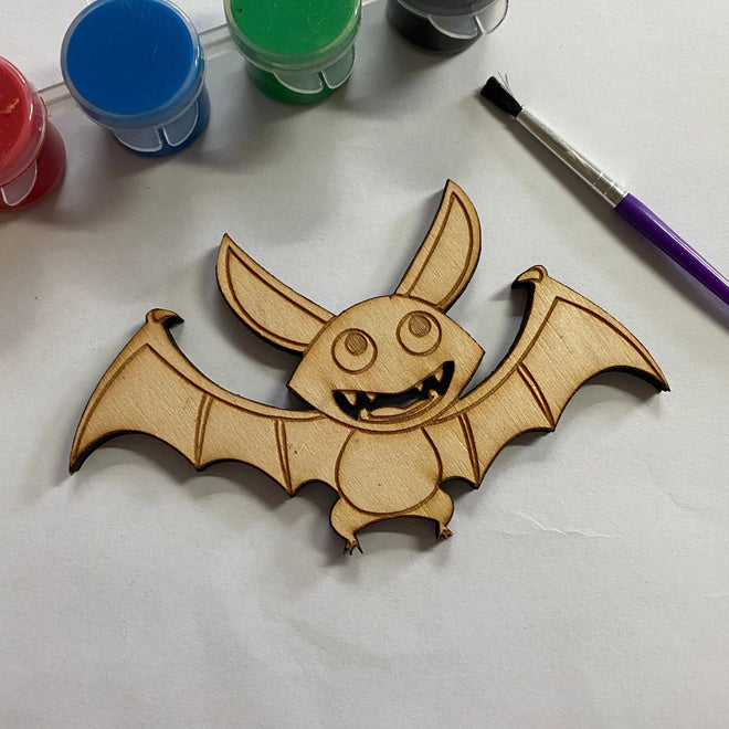 Kid Craft. Wooden Bat Cut Out. Halloween Wooden Blank. Unfinished Wood Blanks. - C & A Engraving and Gifts