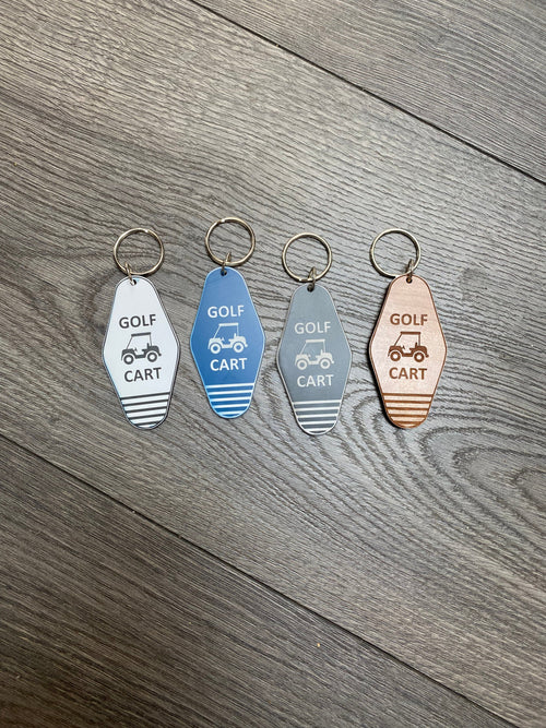 4 colors golf cart key chains