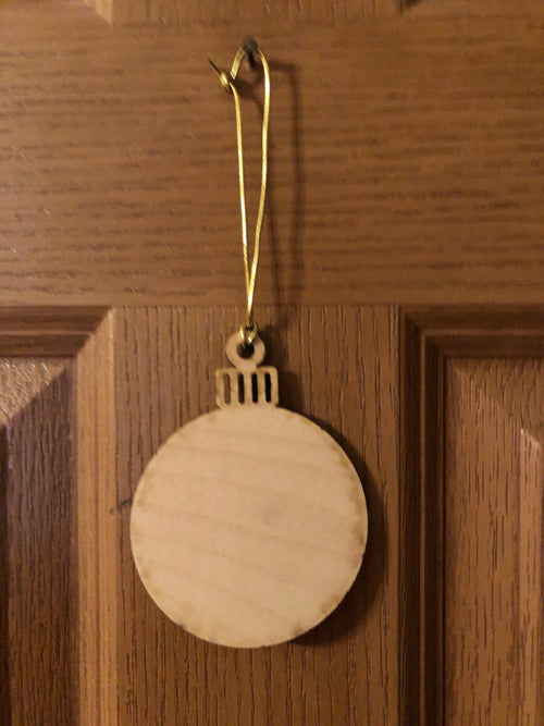 Our First Christmas Ornament. Engraved Wooden Mr and Mrs Ornament. - C & A Engraving and Gifts