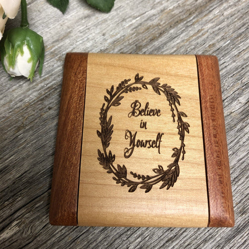 Compact Wooden Mirror. Flip Open Engraved Mirror. Mom Gift. Teen Gift. - C & A Engraving and Gifts