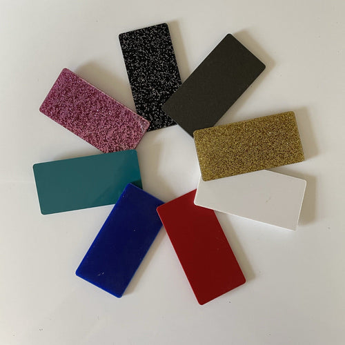 25 Acrylic Solid or Glitter Rectangle Blanks With Holes or Without. Keychain Blanks. Lanyard Blanks. Craft Blanks for Vinyl. - C & A Engraving and Gifts