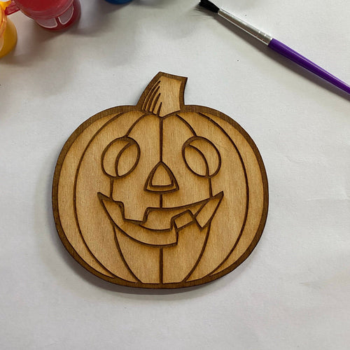 Kid Craft. Wooden Pumpkin Cut Out. Halloween Wooden Blank. Unfinished Wood Blanks. - C & A Engraving and Gifts