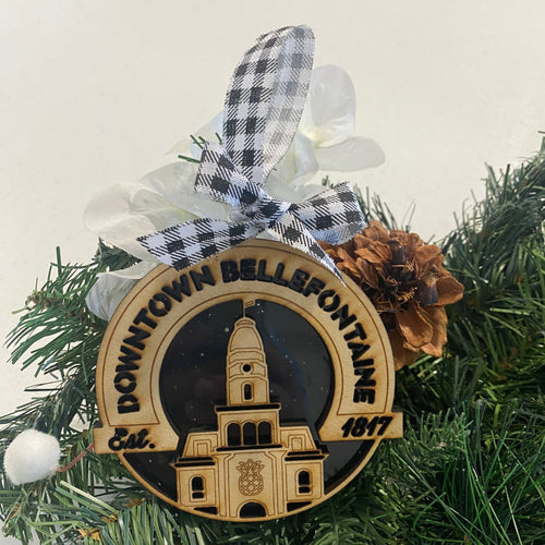 Bellefontaine Ornament. Downtown Bellefontaine Sun Catcher. Bellefontaine Ohio Courthouse Souvenir.