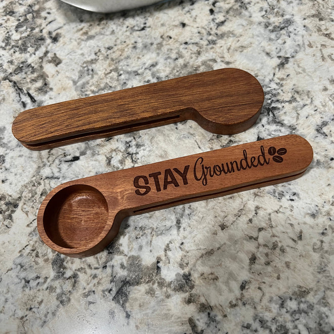 Coffee Measuring Spoon. Coffee Bag Clip. Engraved Wooden Coffee Spoon. Coffee Gift. Stay Grounded Coffee Spoon. My Cup Overflows Spoon.