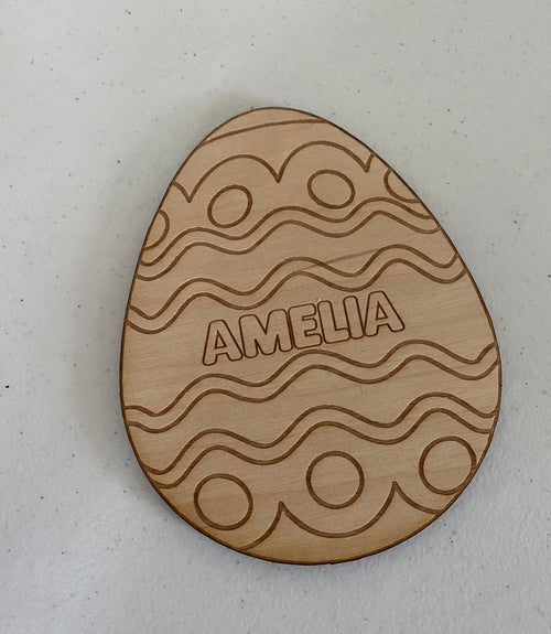 Personalized Paint It Yourself Wooden Egg. Kid Easter Egg Craft. - C & A Engraving and Gifts
