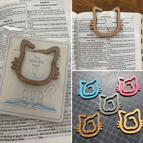 Cat Bookmark. Book Marker. Page Holder. Cat Paperclip. Plastic Bookmark. Kid Bookmark.