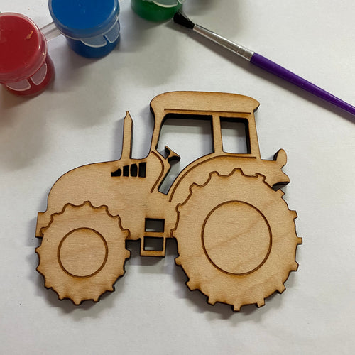 Unfinished Wooden Tractor to Paint. Farm Tractor Wooden Blank. Unfinished Wood Craft Blank.