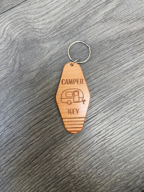 Camper Hotel Keychain. Campground Keychain. Key Holder.