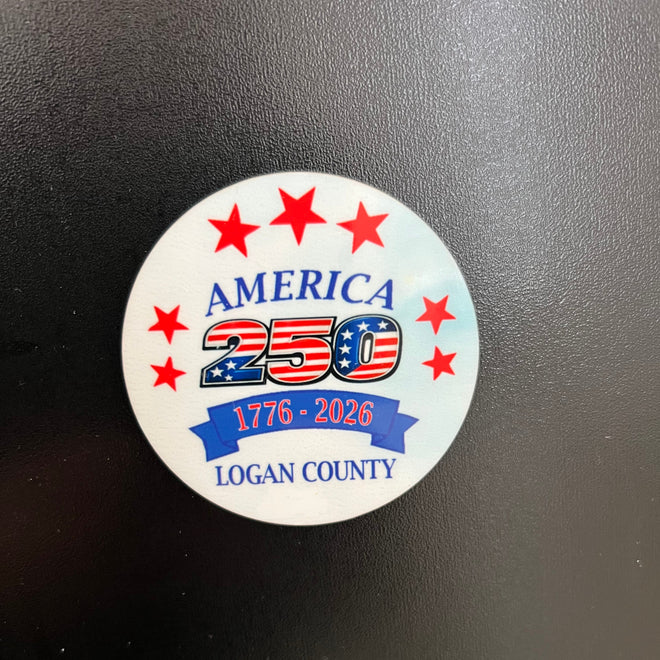 America 250 Refrigerator Magnet.  America 250 Souvenir. Your County 250 Year Party Favor. - C & A Engraving and Gifts