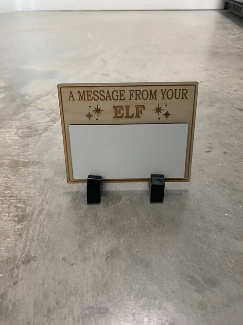 Elf Sign. A Message From Your Elf Sign. Dry Erase Elf Sign. Reusable Chalkboard Holiday Sign.
