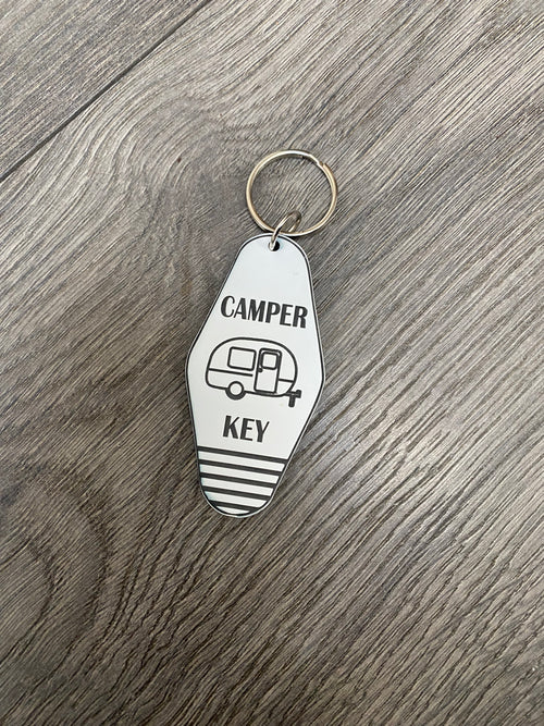 Camper Hotel Keychain. Campground Keychain. Key Holder.
