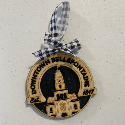 Bellefontaine Ornament. Downtown Bellefontaine Sun Catcher. Bellefontaine Ohio Courthouse Souvenir.