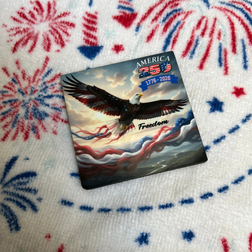 America 250 Refrigerator Magnet. America 250 Souvenir. 250 Year Party Favor. - C & A Engraving and Gifts
