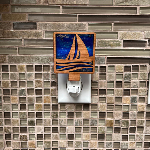 Sailboat Night Light. Nautical Light. - C & A Engraving and Gifts