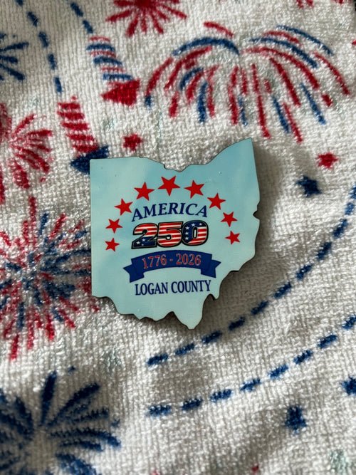State of Ohio America 250 Magnet. Your County Party Favor. Your Town Magnet. - C & A Engraving and Gifts