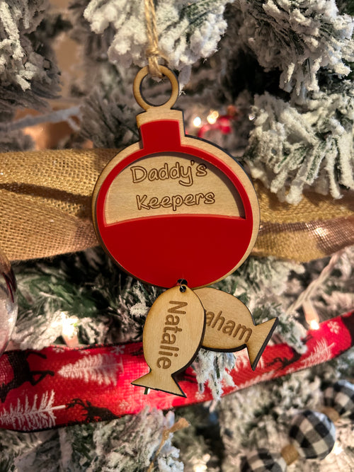 Fishing Bobber Ornament. Daddy’s Keepers. Dad Ornament. Grandpa Ornament.