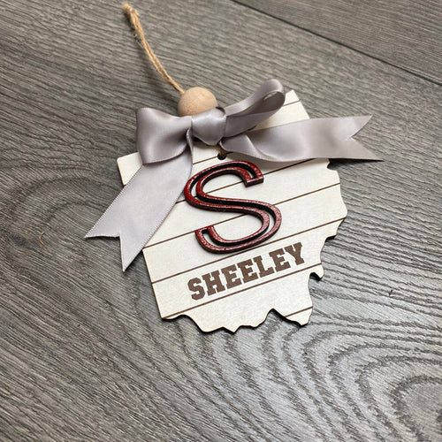 Personalized Ohio Ornament. Shiplap Name Ornament. Wooden Monogram Christmas Ornament. Rustic Farmhouse Ornament. Round Engraved Ornament. (Copy)