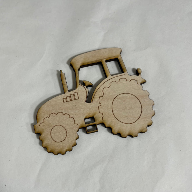 Unfinished Wooden Tractor to Paint. Farm Tractor Wooden Blank. Unfinished Wood Craft Blank.