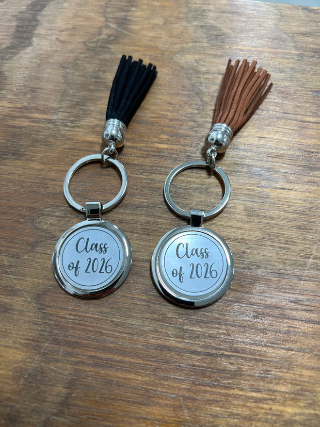 Class of 2026 Keychain. Graduation Tassel Keychain. - C & A Engraving and Gifts