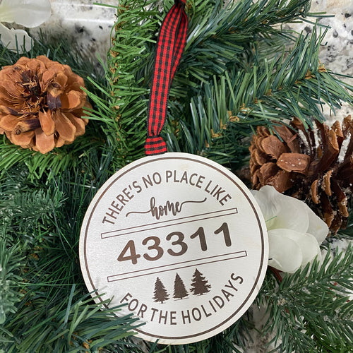 Wooden Zip Code Ornaments. Christmas Ornaments for Realtors. Personalized Home for the Holidays Ornament.