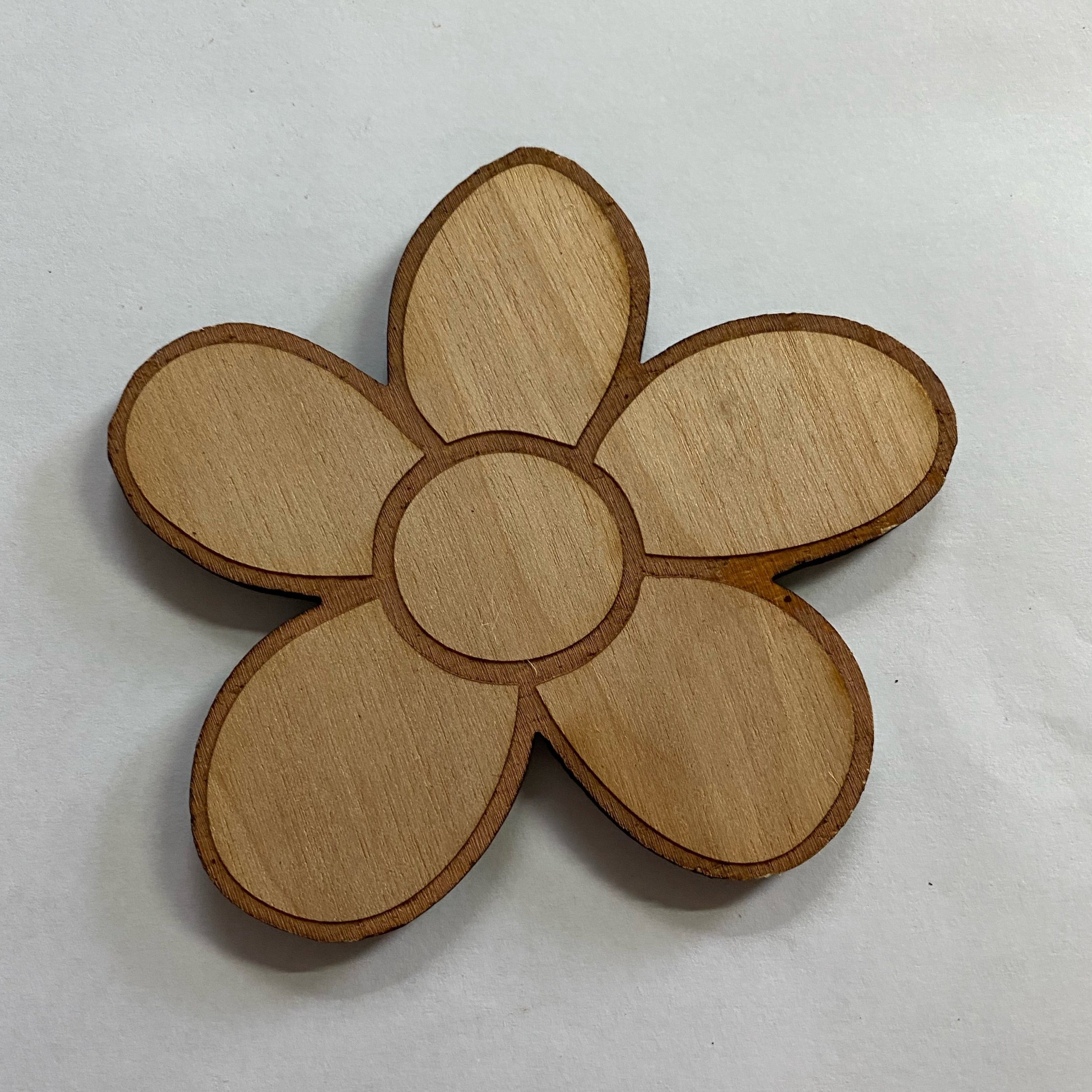 Unfinished Wooden Flower to Paint. Spring Wooden Blank. Unfinished