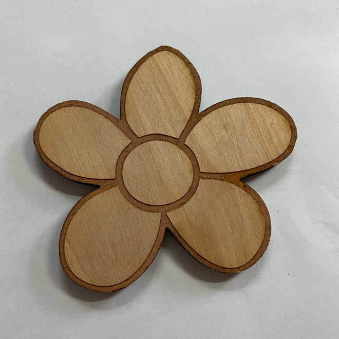 Unfinished Wooden Flower to Paint. Spring Wooden Blank. Unfinished Wood Craft Blank.
