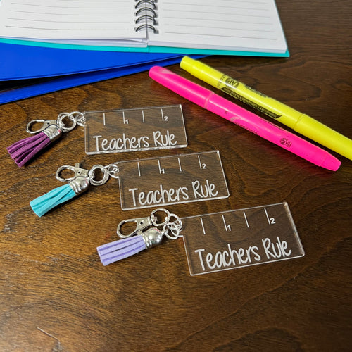 Teacher Key Chain. Appreciation Gift. Purse Charm. Bag Tag. - C & A Engraving and Gifts