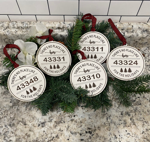 Wooden Zip Code Ornaments. Christmas Ornaments for Realtors. Personalized Home for the Holidays Ornament.
