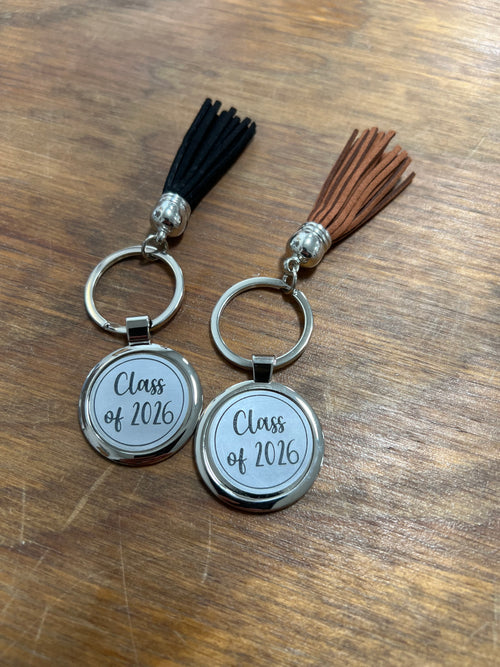 Class of 2026 Keychain. Graduation Tassel Keychain. - C & A Engraving and Gifts