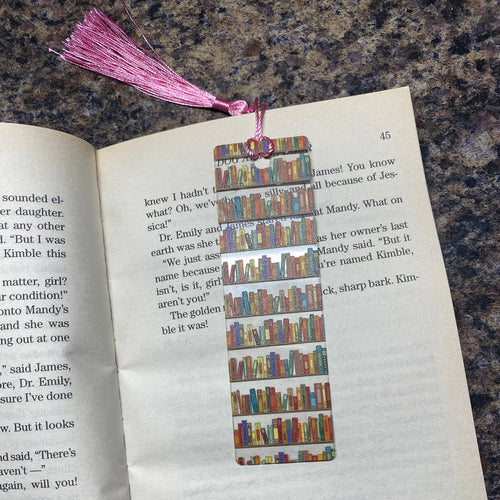 Bookmark with Tassel. Bookworm Gift. Plastic Place Marker.